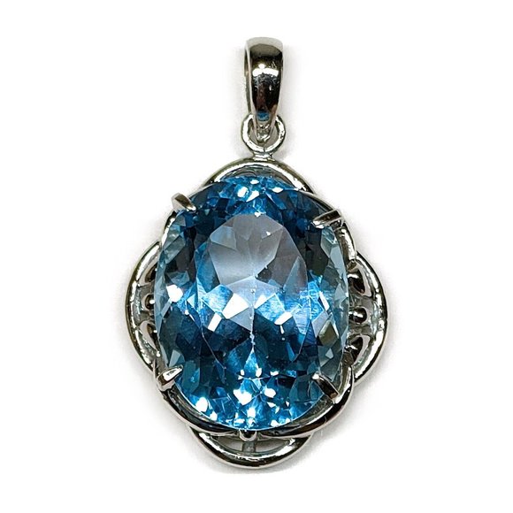 Platinum 1.98 Carat Precious Genuine Natural Topaz Pendant  Jewelry Pendant Head Topaz 11ct Platinum 1360167